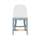 Sadie Light Blue Counter Stool by Worlds Away at Fig Linens and Home - Front View