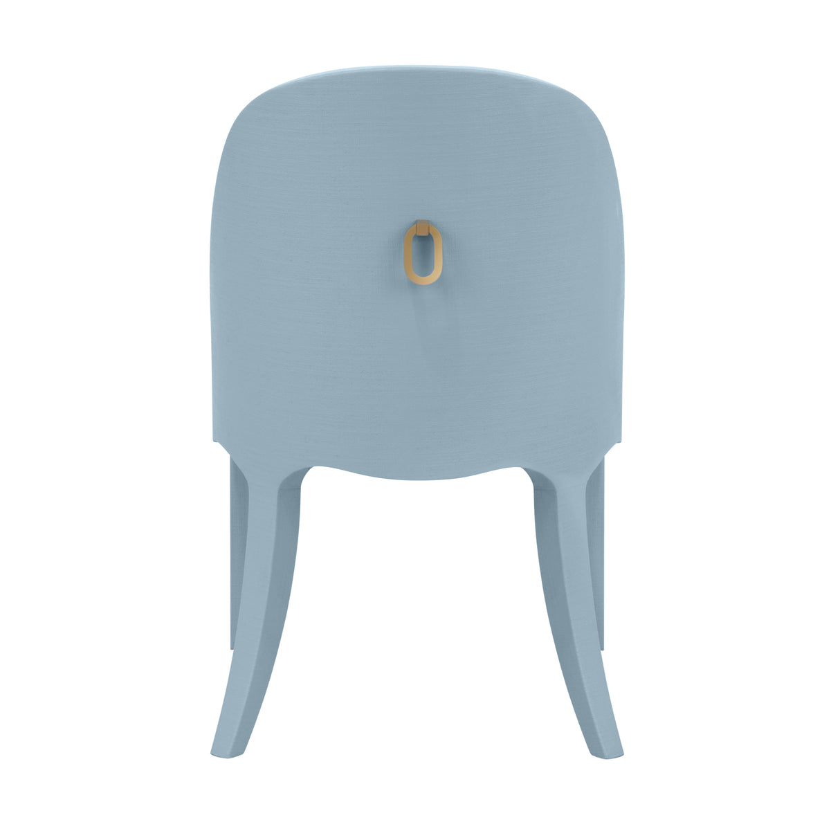 Sadie Light Blue Dining Chair by Worlds Away | Blue Finish Chair back shown with Chair Pull Handle