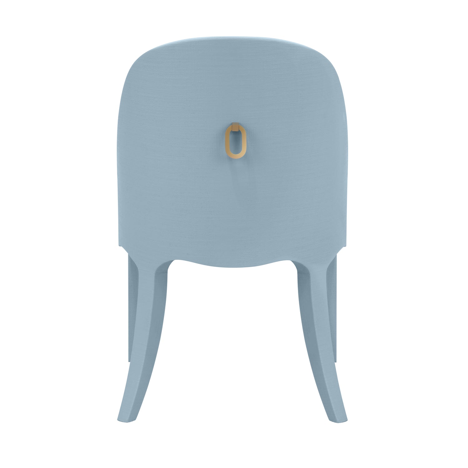 Sadie Light Blue Dining Chair by Worlds Away | Blue Finish Chair back shown with Chair Pull Handle