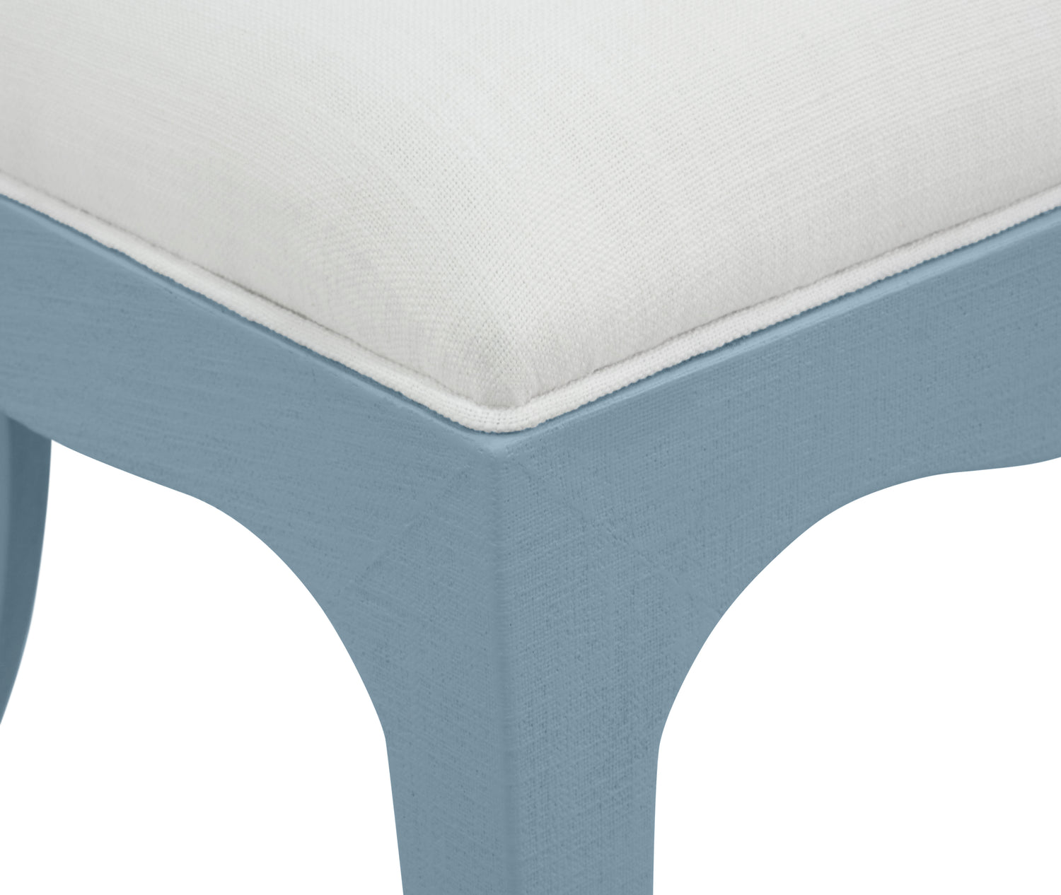 Sadie Light Blue Dining Chair by Worlds Away | Detail of Seat at Fig Linens and Home