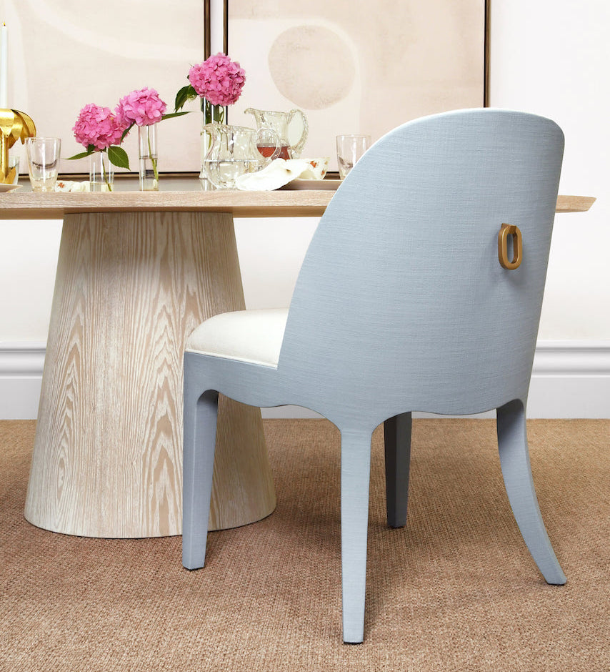Sadie Light Blue Dining Chair by Worlds Away | Lifestyle Image at Fig Linens and Home 2