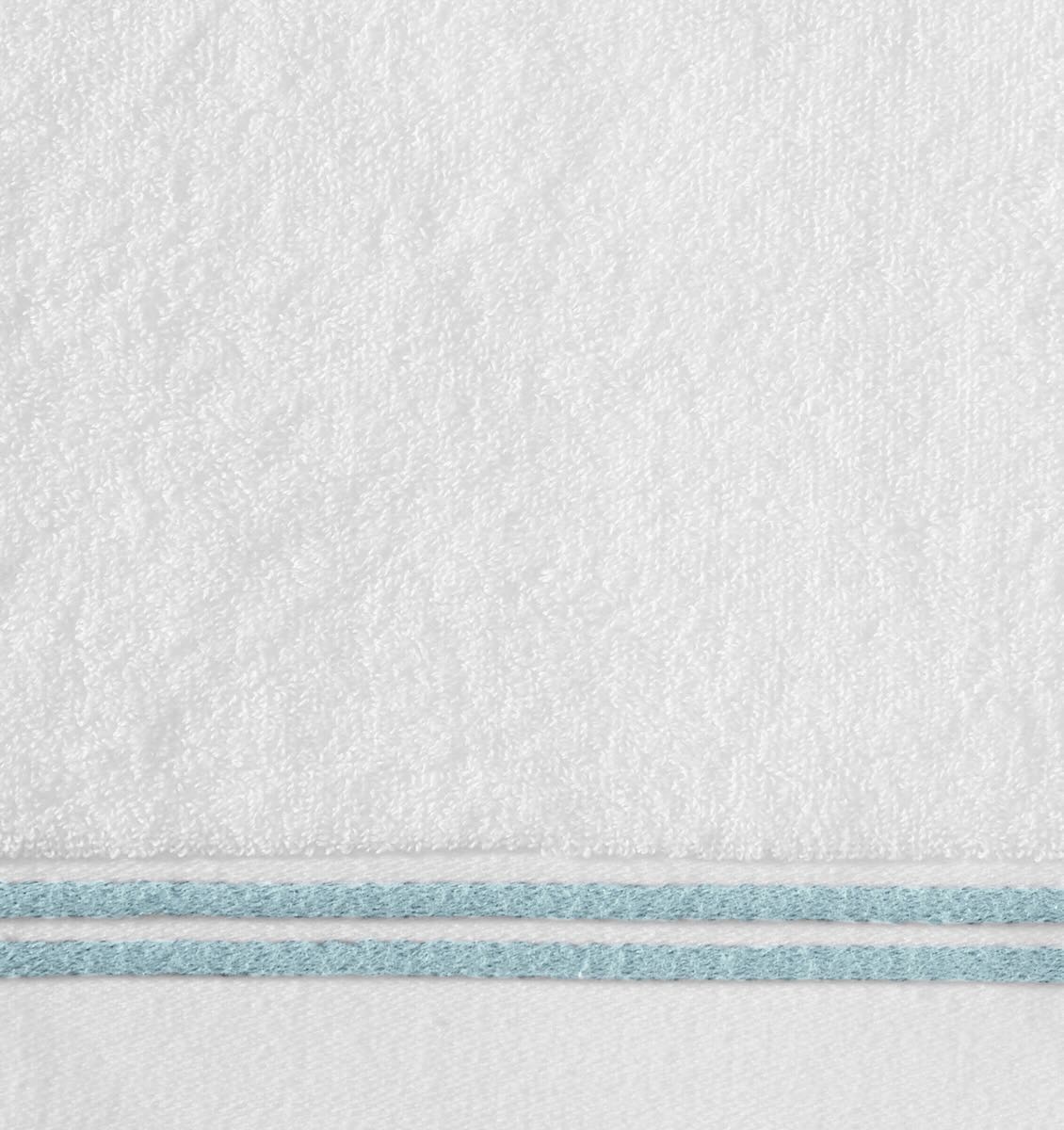 Aura Nuova White and Aqua Wash Cloth 12X12 | Sferra at Fig Linens and Home