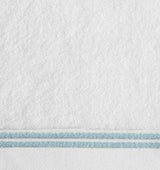 Aura Nuova White and Aqua Wash Cloth 12X12 | Sferra at Fig Linens and Home