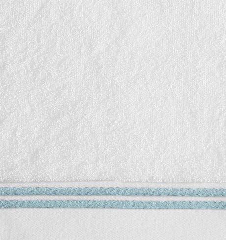 Aura Nuova White and Aqua Wash Cloth 12X12 | Sferra at Fig Linens and Home