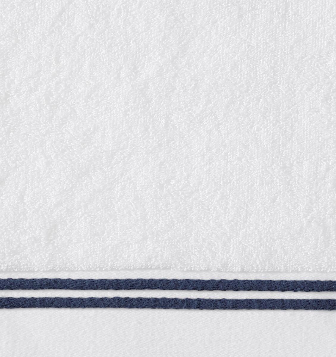 Aura Nuova White and Navy Bath Sheet 40X70 | Sferra at Fig Linens and Home