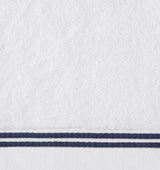 Aura Nuova White and Navy Bath Sheet 40X70 | Sferra at Fig Linens and Home