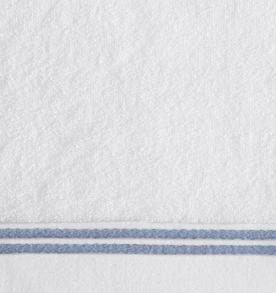 Aura Nuova White and Sea Bath Sheet 40X70 | Sferra at Fig Linens and Home