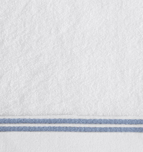 Aura Nuova White and Sea Bath Sheet 40X70 | Sferra at Fig Linens and Home