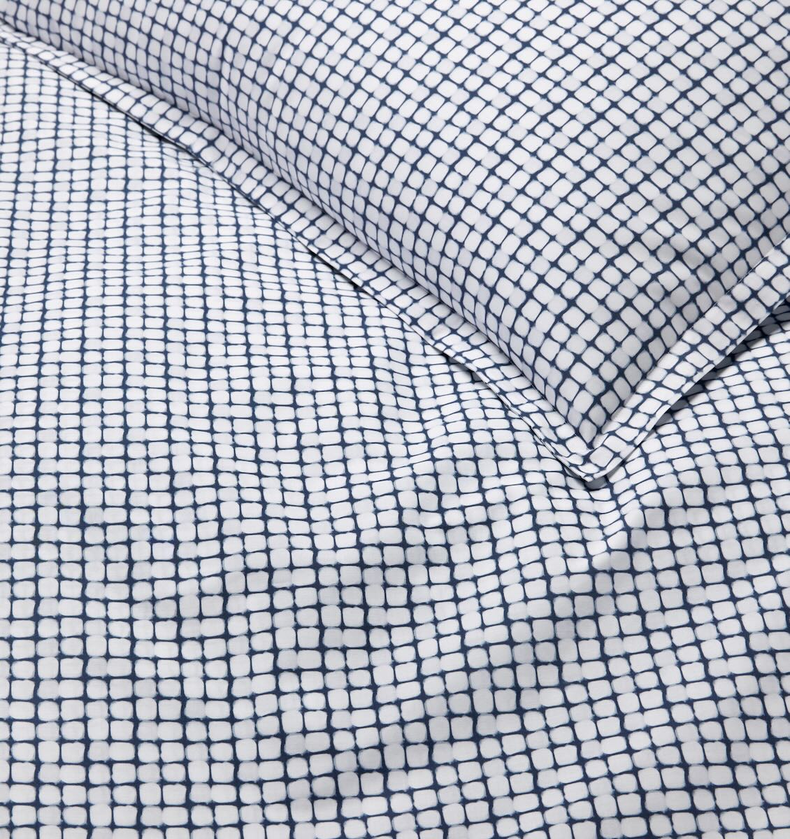 Caselle Navy Full Queen Flat Sheet 96X114 | Sferra at Fig Linens and Home