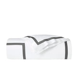 Duvet Cover - Sferra Estate Bedding in White and Charcoal at Fig Linens and Home