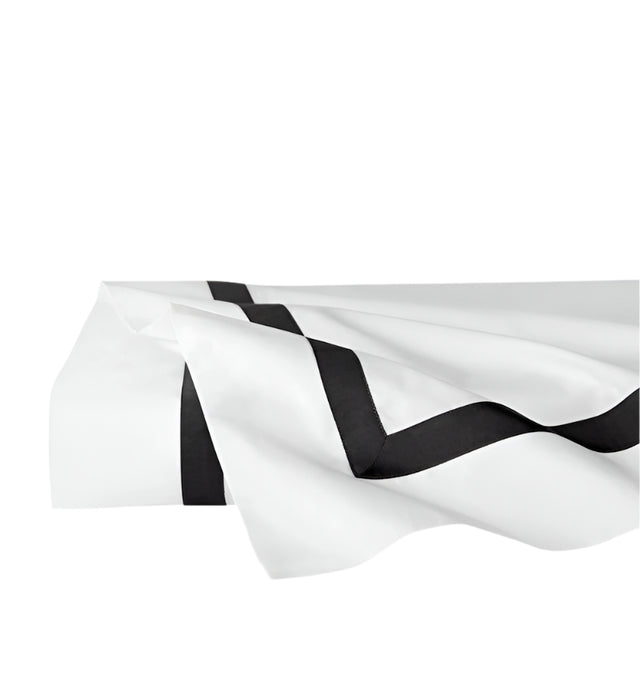 Flat Sheet - Sferra Estate Bedding in White and Black at Fig Linens and Home