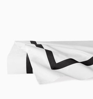 Flat Sheet - Sferra Estate Bedding in White and Black at Fig Linens and Home