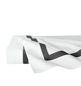 Flat Sheet - Sferra Estate Bedding in White and Charcoal at Fig Linens and Home