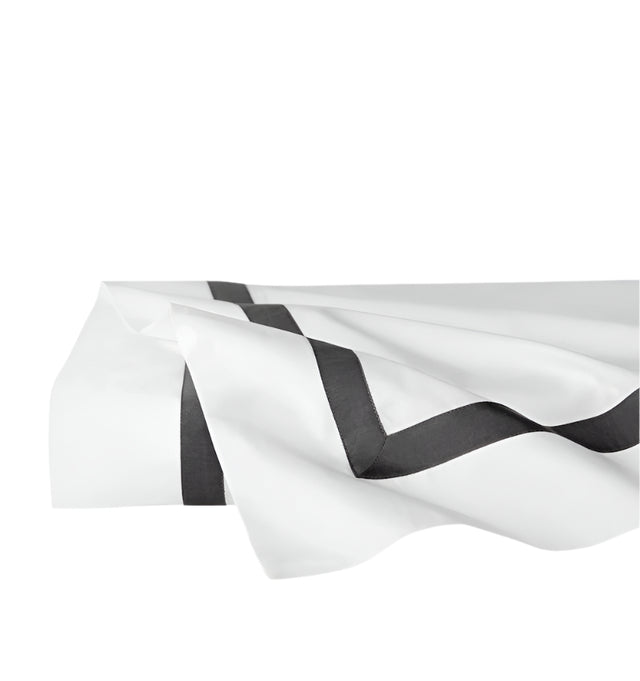 Flat Sheet - Sferra Estate Bedding in White and Charcoal at Fig Linens and Home