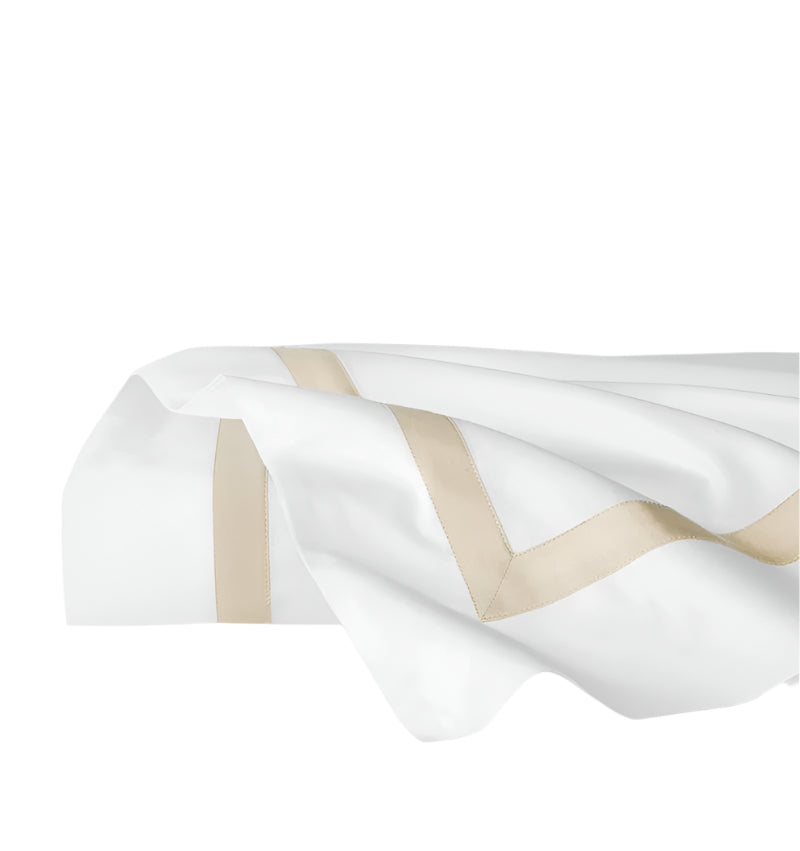Flat Sheet - Sferra Estate Bedding in White and Sand at Fig Linens and Home