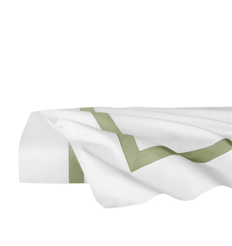 Flat Sheet - Sferra Estate Bedding in White and Willow at Fig Linens and Home