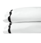 Pillowcases - Sferra Estate Bedding in White and Black at Fig Linens and Home