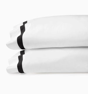 Pillowcases - Sferra Estate Bedding in White and Black at Fig Linens and Home