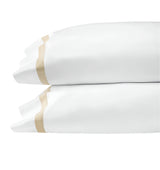 Pillowcases - Sferra Estate Bedding in White and Sand at Fig Linens and Home