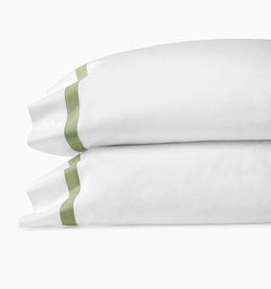 Pillowcases - Sferra Estate Bedding in White and Willow at Fig Linens and Home