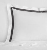 Pillow Sham - Sferra Estate Bedding in White and Charcoal at Fig Linens and Home