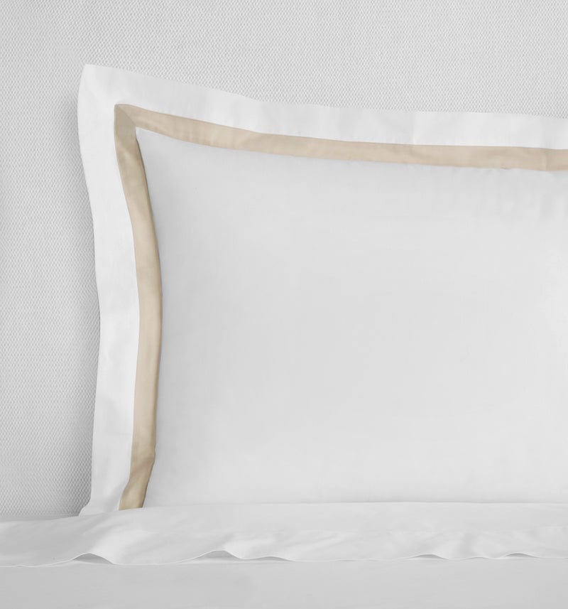 Pillow Sham - Sferra Estate Bedding in White and Sand at Fig Linens and Home