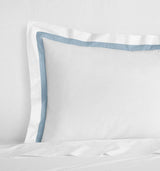 Pillow Sham - Sferra Estate Bedding in White and Sea Blue at Fig Linens and Home