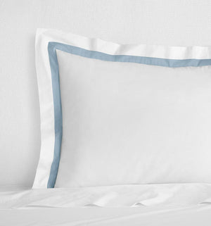 Pillow Sham - Sferra Estate Bedding in White and Sea Blue at Fig Linens and Home