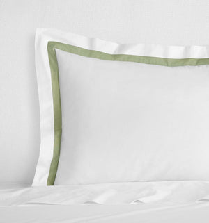 Pillow Sham - Sferra Estate Bedding in White and Willow at Fig Linens and Home