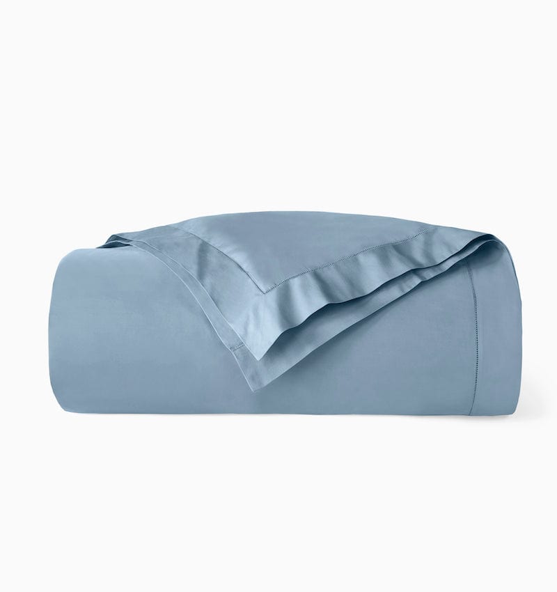 Duvet Cover - Fiona Sea Blue Cotton Sateen Bedding Collection by Sferra Linens