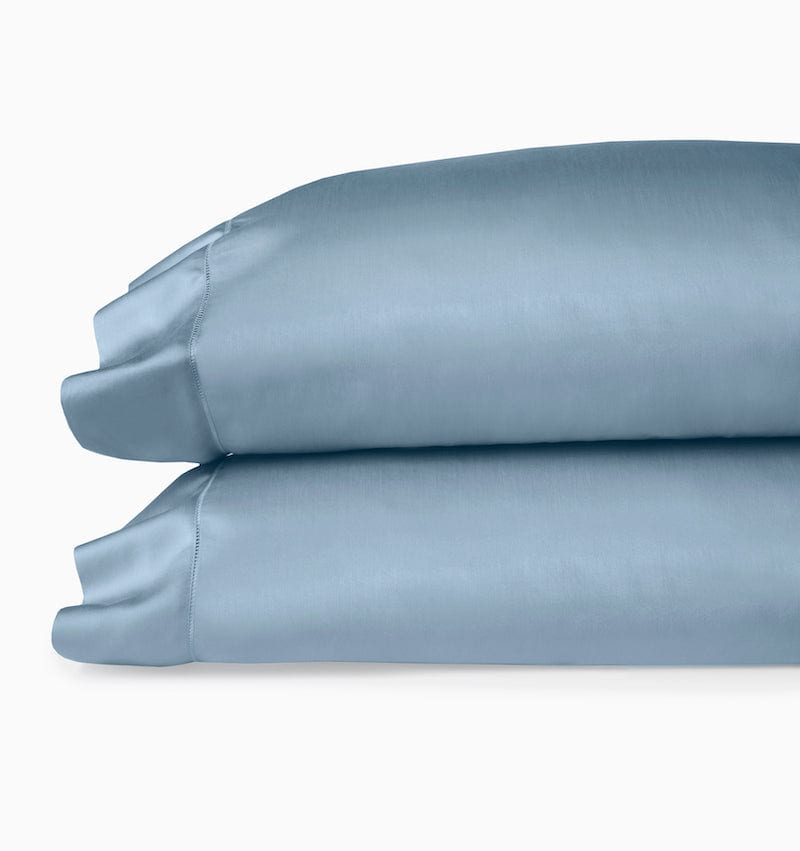 Pillowcases - Fiona Sea Blue Cotton Sateen Bedding Collection by Sferra Linens