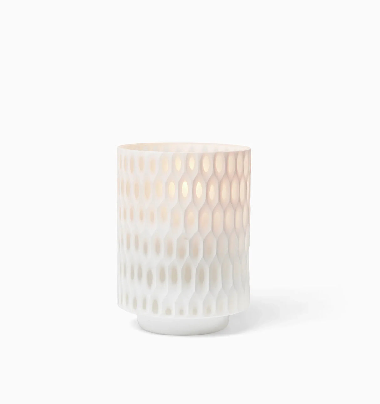 Alveare Hurricane Candle Holder by Sferra Linens in White at Fig Linens and Home - 1