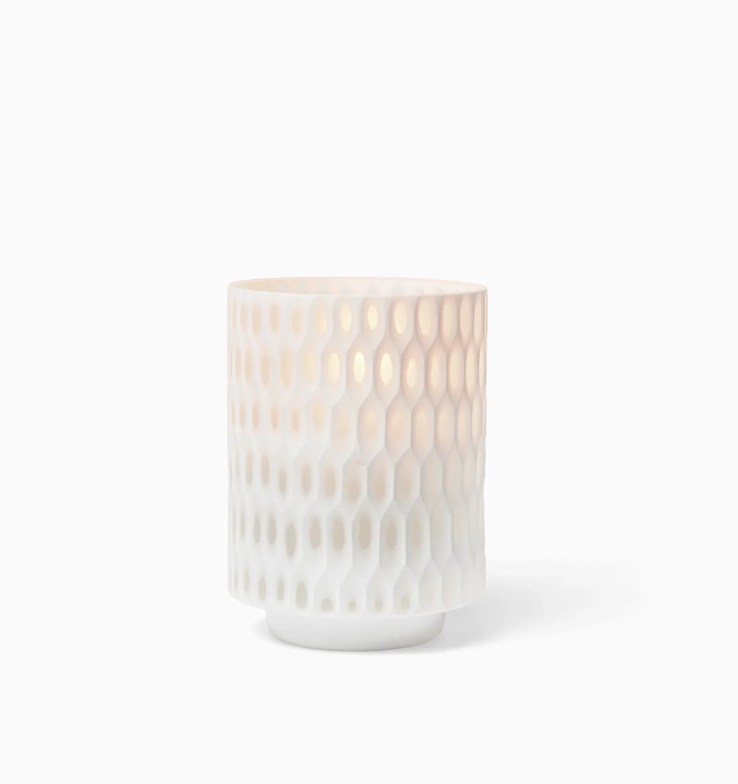 Alveare Hurricane Candle Holder by Sferra Linens in White at Fig Linens and Home - 1