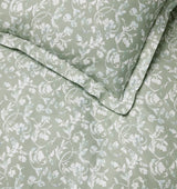 Fronda Duvet Cover by Sferra Linens in Sage at Fig Linens and Home - 4