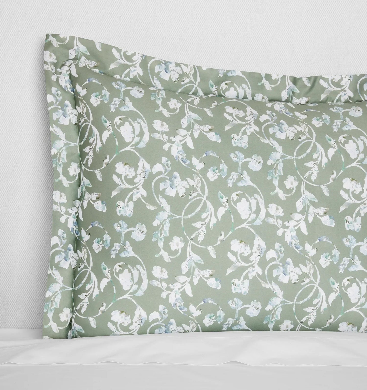 Fronda Sham by Sferra Linens in Sage at Fig Linens and Home - 2