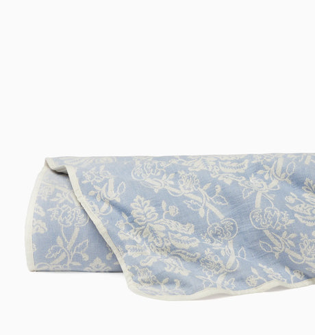 Isabella Quilt by Sferra x Scalamandre in Ivory/Sea at Fig Linens and Home - 1