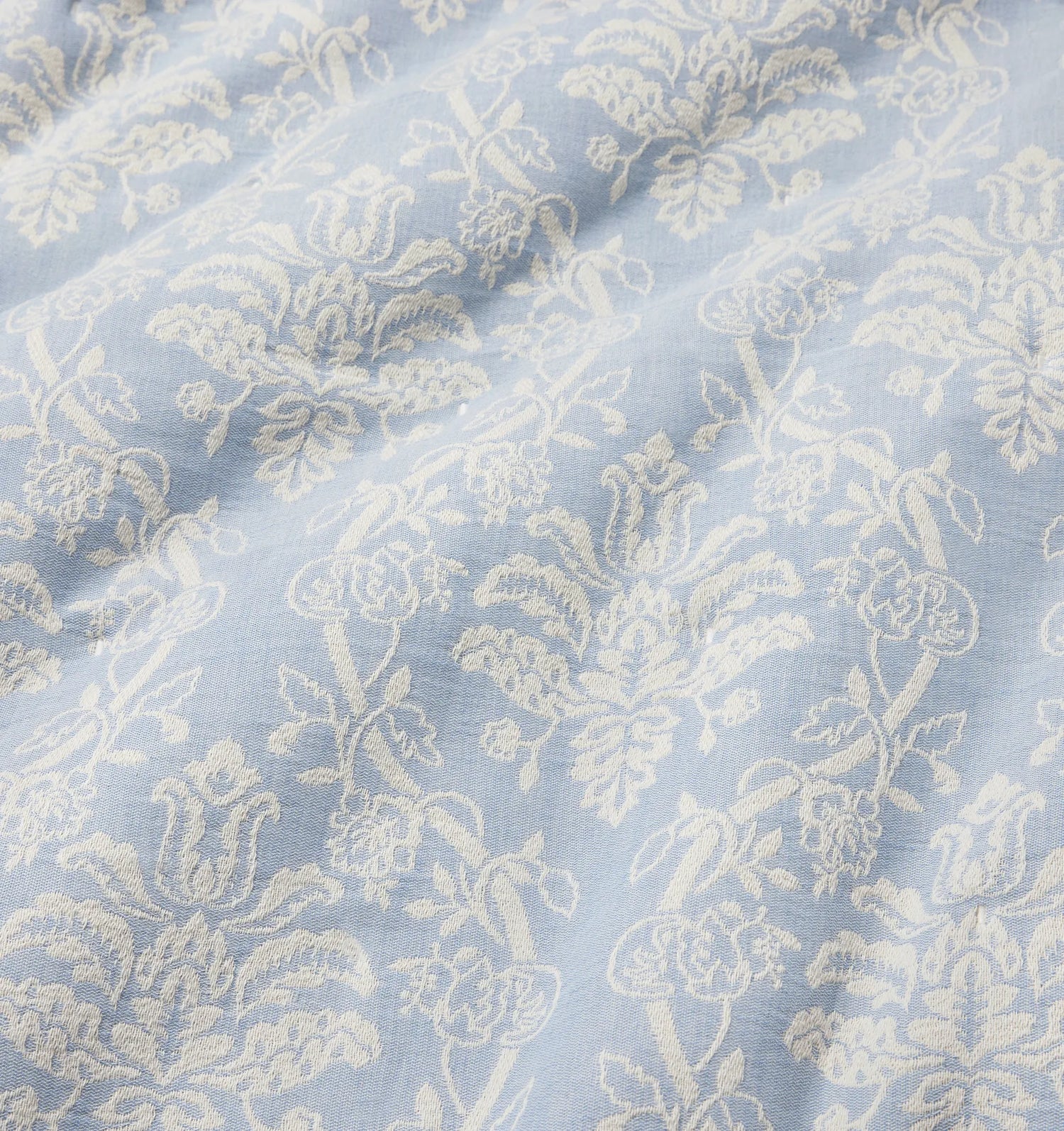 Isabella Jacquard Sham by Sferra x Scalamandre in Ivory/Sea at Fig Linens and Home - 2