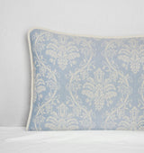 Isabella Jacquard Sham by Sferra x Scalamandre in Ivory/Sea at Fig Linens and Home - 1