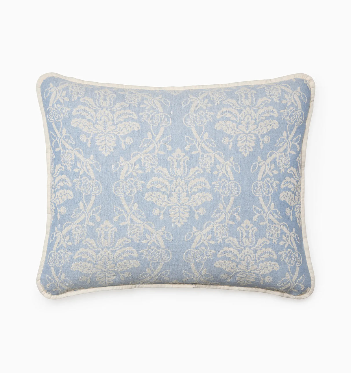 Isabella Jacquard Sham by Sferra x Scalamandre in Ivory/Sea at Fig Linens and Home - 3