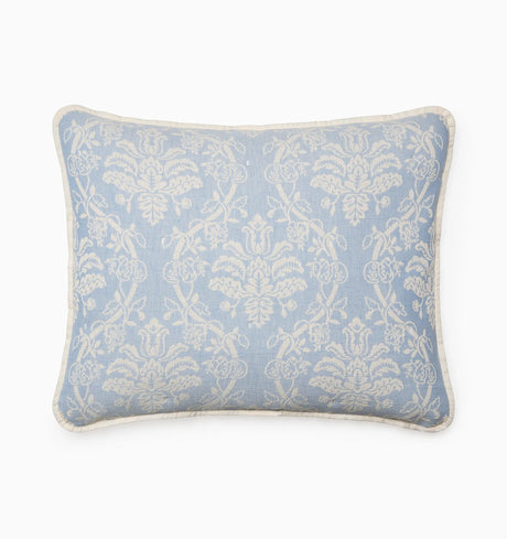 Isabella Jacquard Sham by Sferra x Scalamandre in Ivory/Sea at Fig Linens and Home - 3