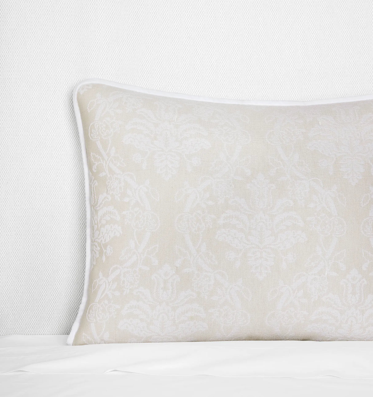 Isabella Jacquard Sham by Sferra x Scalamandre in White/Sand at Fig Linens and Home - 3