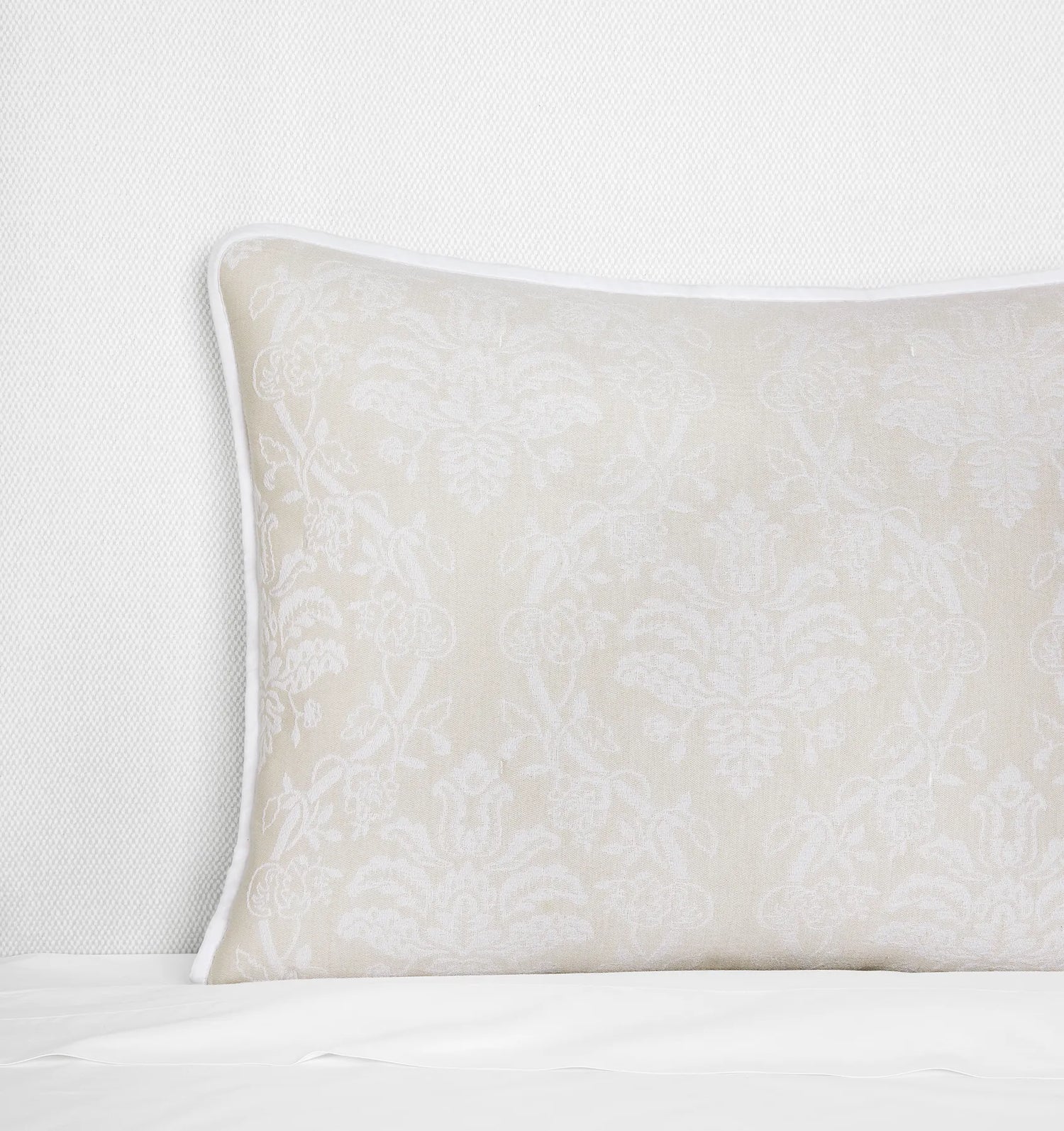 Isabella Jacquard Sham by Sferra x Scalamandre in White/Sand at Fig Linens and Home - 3