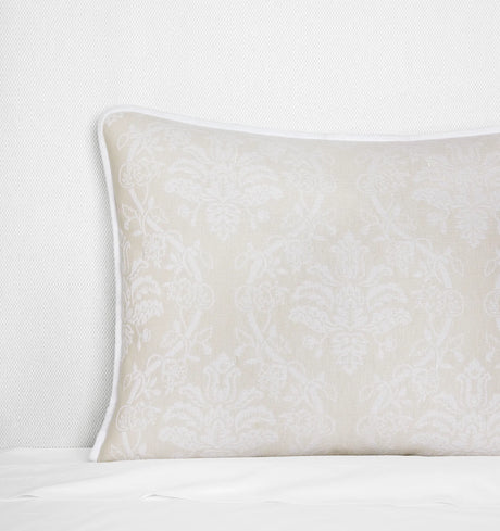 Isabella Jacquard Sham by Sferra x Scalamandre in White/Sand at Fig Linens and Home - 3