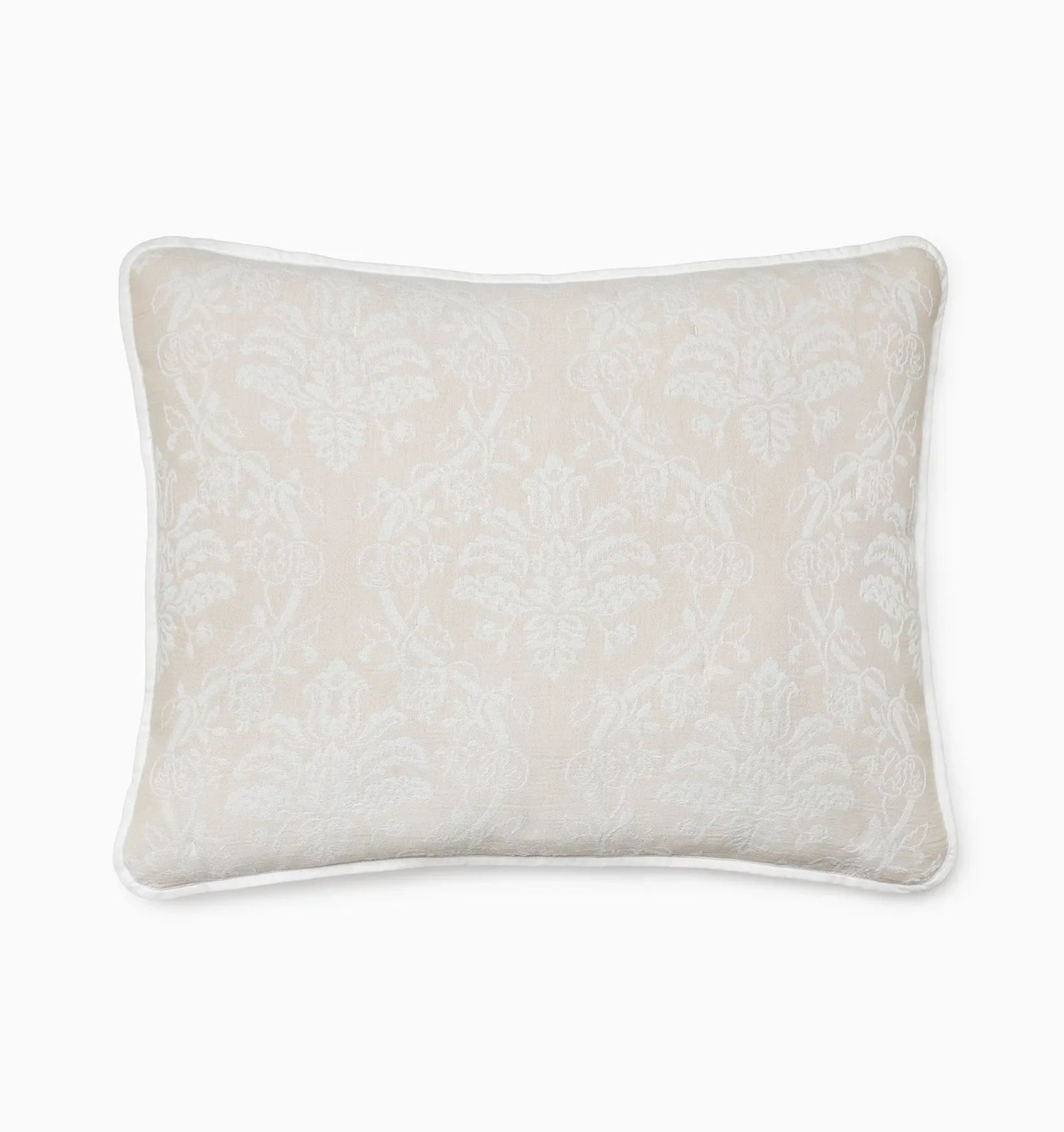 Isabella Jacquard Sham by Sferra x Scalamandre in White/Sand at Fig Linens and Home - 1