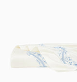 Isabella Embroidered Flat Sheet by Sferra x Scalamandre in Ivory/Sea at Fig Linens and Home - 4