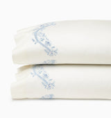 Isabella Pillowcases by Sferra x Scalamandre in Ivory/Sea at Fig Linens and Home - 1