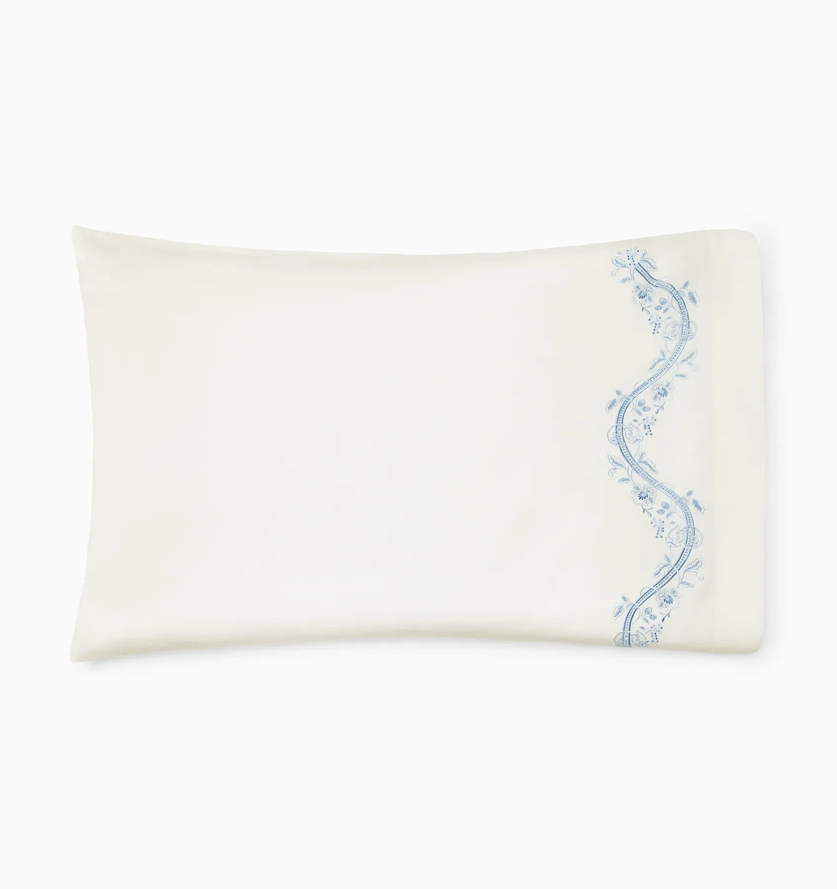 Isabella Pillowcases by Sferra x Scalamandre in Ivory/Sea at Fig Linens and Home - 2