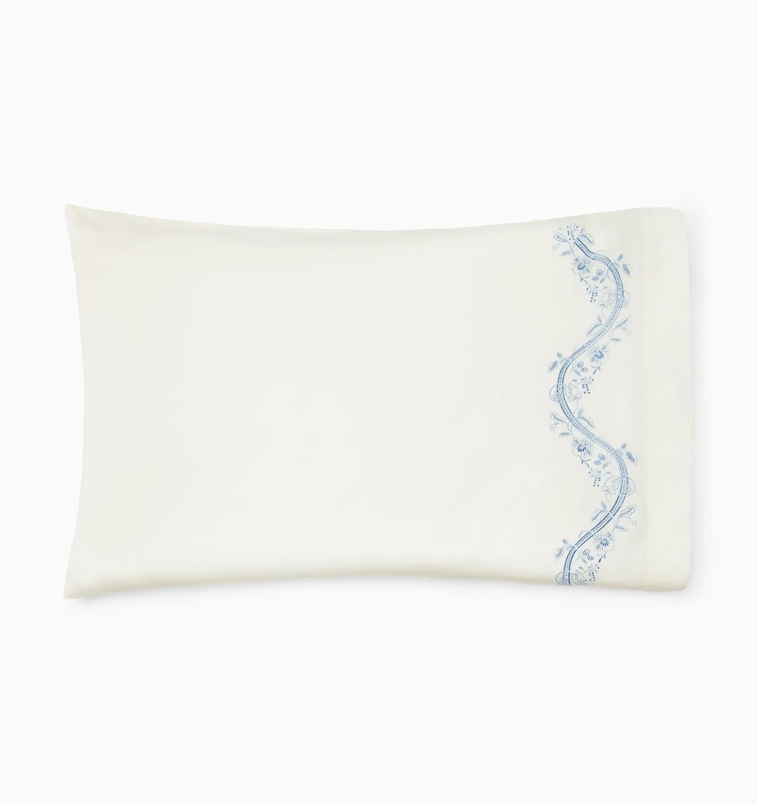 Isabella Pillowcases by Sferra x Scalamandre in Ivory/Sea at Fig Linens and Home - 2