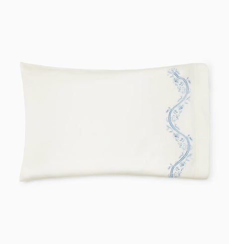 Isabella Pillowcases by Sferra x Scalamandre in Ivory/Sea at Fig Linens and Home - 2