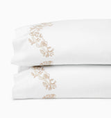 Isabella Pillowcases by Sferra x Scalamandre in White/Sand at Fig Linens and Home - 1